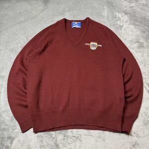 VTG 1986 Harvard V Neck Orlon Acrylic Pullover Champion Mens Size M College Prep